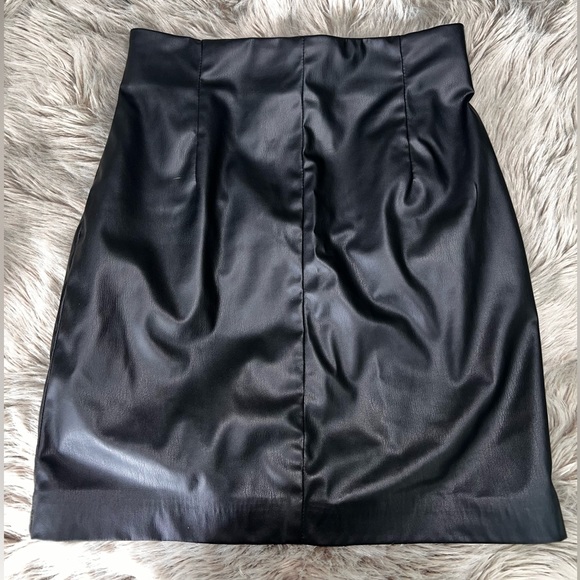H&M Skirts Hm Leather Skirt Poshmark